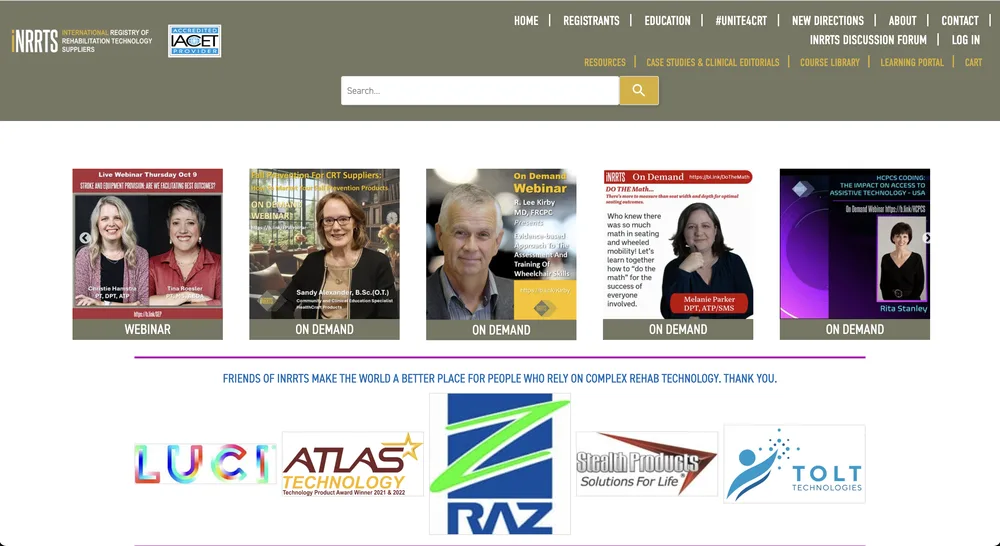 iNRRTS website from Casey’s portfolio